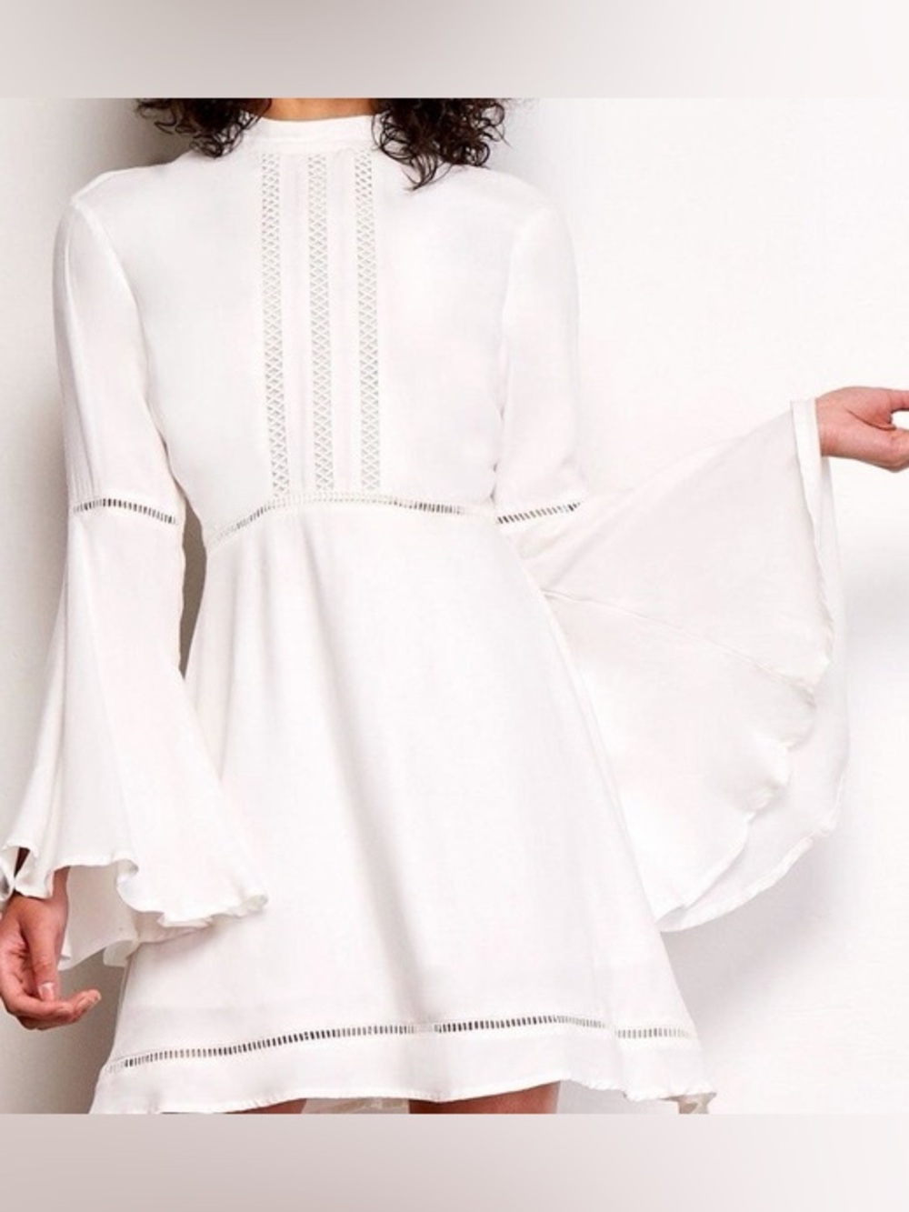 White Bell Sleeve Charrelle Dress